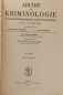 Preview: Archiv für Kriminologie, Begründet von Dr. Hans Gross, Band 77 und 78, ca. 1925/1926, Inhaltsverzeichnis Band 77 fehlt, Rücken falsch beschriftet