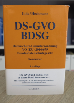 Gola, DS-GVO BDSG Datenschutz Grundverordnung VO (EU) 2016/679 Bundesdatenschutzgesetz Kommentar 3. Auflage 2022