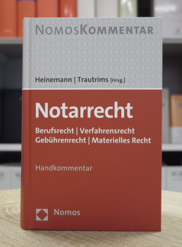 Heinemann, Notarrecht 1. Auflage 2022 aktuelle Auflage mit leichten Gebrauchsspuren