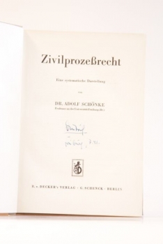 Schönke, Zivilprozessrecht 1. Auflage 1938