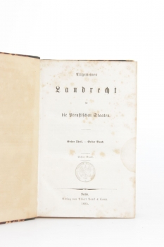 Allgemeines Landrecht für die preußischen Staaten, 5 Bände in 3 Bänden, 1855