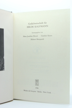 Preview: Gedächtnisschrift für Hilde Kaufmann, Berlin 1986