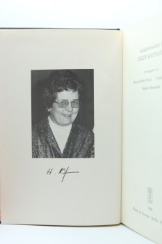 Gedächtnisschrift für Hilde Kaufmann, Berlin 1986