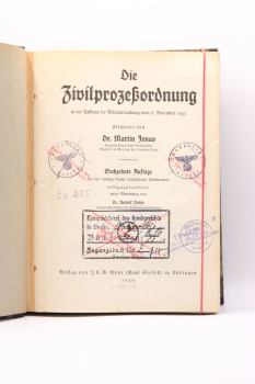 Preview: Jonas, Die Zivilprozessordnung in der Fassung der Bekanntmachung vom 8. November 1933, 16. Auflage 1938/39 in 2 Bänden