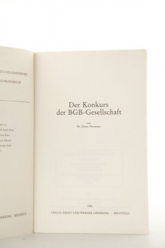 Neumann, Der Konkurs der BGB-Gesellschaft - Auflage 1986