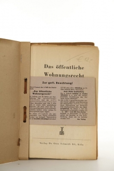 Bettermann, Das öffentliche Wohnungsrecht - 4. Lieferung Oktober 1949