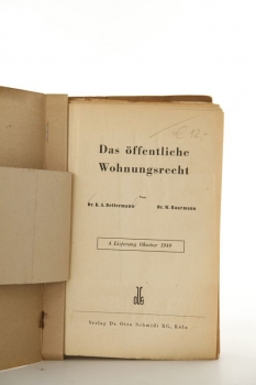 Bettermann, Das öffentliche Wohnungsrecht - 4. Lieferung Oktober 1949