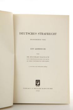 Maurach, Deutsches Strafrecht Besonderer Teil 2. Auflage 1956