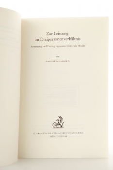 Hassold, Zur Leistung im Dreipersonenverhältnis, 1981