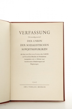 Verfassung (Grundgesetz) der Union der Sozialistischen Sowjetrepubliken - Auflage 1947