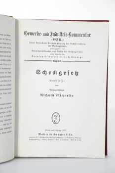 Michaelis, Scheckgesetz Kommentar, 1927