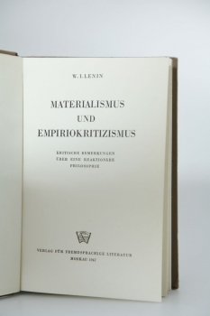 Lenin, Materialismus und Empiriokritzismus, Vlg. f. fremdsprachige Literatur Moskau 1947