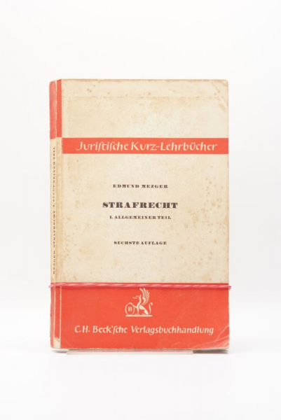 Mezger, Strafrecht Allgemeiner Teil 6. Auflage 1955, starke Gebrauchsspuren