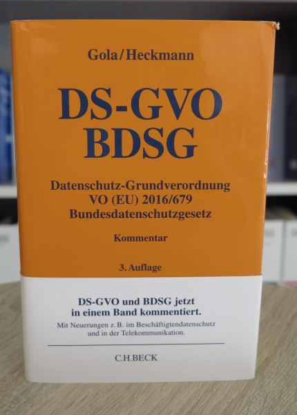 Gola, DS-GVO BDSG Datenschutz Grundverordnung VO (EU) 2016/679 Bundesdatenschutzgesetz Kommentar 3. Auflage 2022