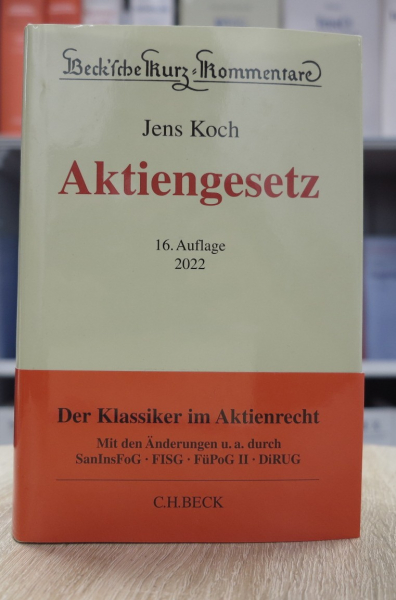 Koch, Aktiengesetz Kommentar 16. Auflage 2022