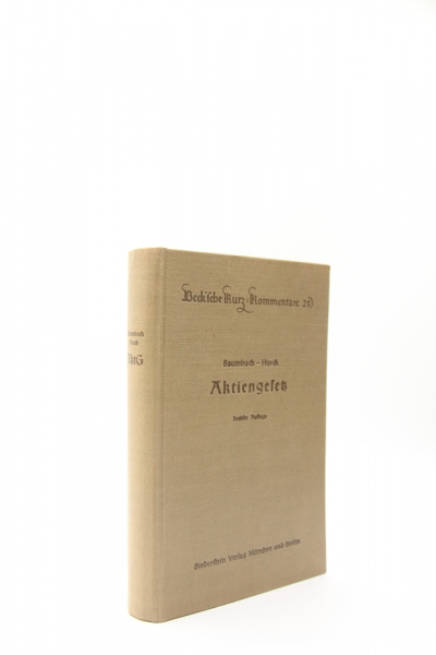 Baumbach/Hueck, Aktiengesetz 6. Auflage 1949