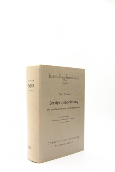 Schwarz, StPO Strafprozessordnung 17. Auflage 1954