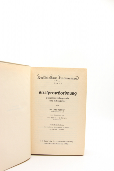 Schwarz, StPO Strafprozessordnung 17. Auflage 1954