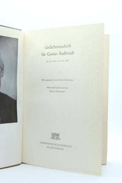 Gedächtnisschrift für Gustav Radbruch 21.11.1878 - 23.11.1949, Göttingen 1968
