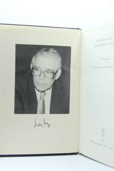 Gedächtnisschrift für Karlheinz Meyer, Berlin 1990
