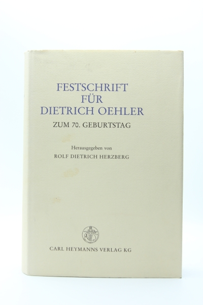 Festschrift für Dietrich Oehler zum 70. Geburtstag, Köln 1985