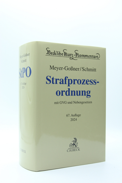 Meyer-Goßner, Strafprozessordnung StPO 67. Auflage März 2024, gebrauchte Exemplare
