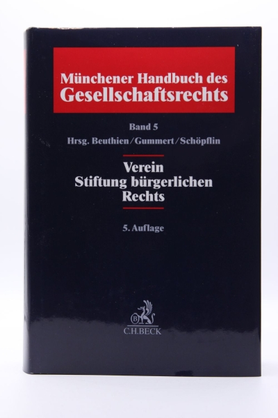 Münchener Handbuch des Gesellschaftsrecht Band 5 Verein, Stiftung bürgerlichen Rechts 5. Auflage 2020 aktuelle Auflage gebrauchtes Exemplar