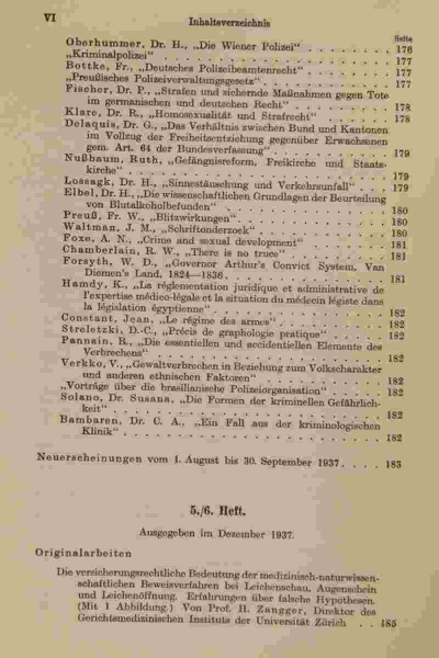 Archiv für Kriminologie, Begründet von Dr. Hans Gross, Band 101 und 102, 1937/1938