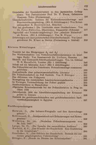 Archiv für Kriminologie, Begründet von Dr. Hans Gross, Band 101 und 102, 1937/1938