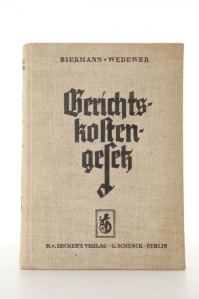 Biermann/Wedewer, Gerichtskostengesetz 7. Auflage 1938